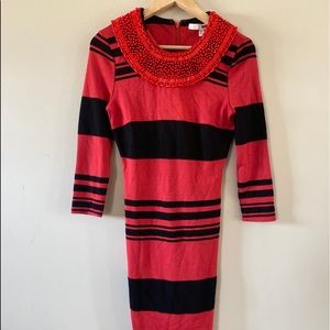 tracy reese dress medium Beaded Back Zipper Black Red